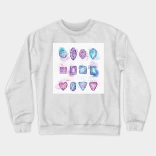 watercolor gems crystals  illustration Crewneck Sweatshirt